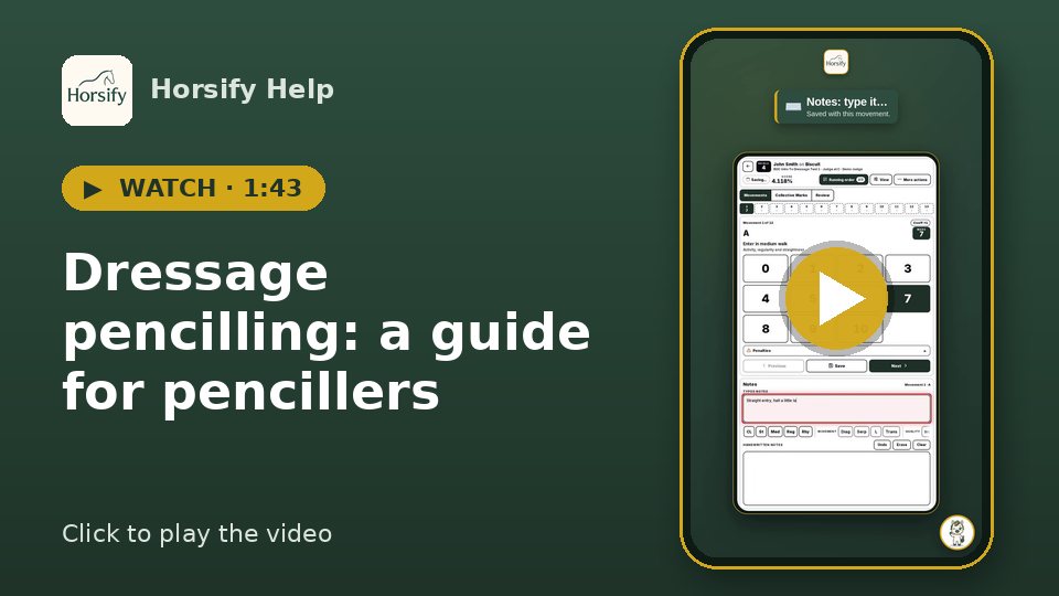 Watch: Dressage pencilling: a guide for pencillers (1:43)