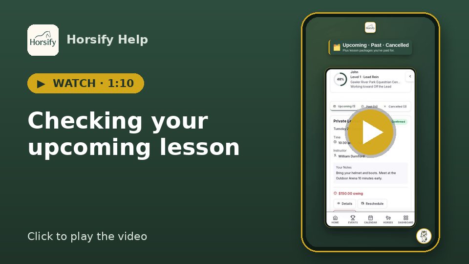 Watch: Checking your upcoming lesson (1:10)
