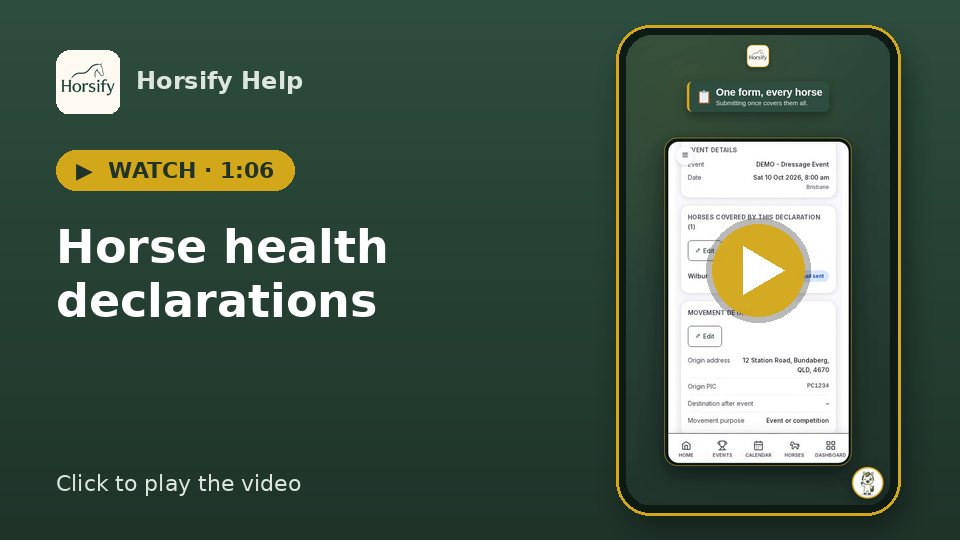 Watch: Horse health declarations (1:06)