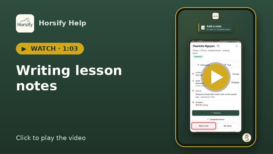 Watch: Writing lesson notes (1:03)
