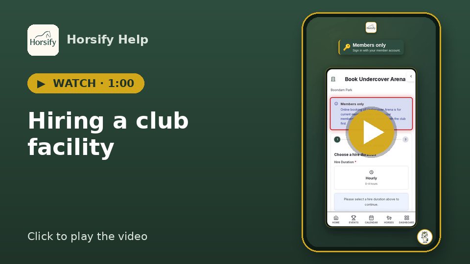 Watch: Hiring a club facility (1:00)